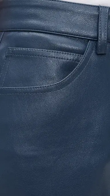 LE BOP Dakota Faux Leather Barrel Pants Midnight Navy | Thumbnail 6 LE BOP Dakota Faux Leather Barrel Pants Midnight Navy | Thumbnail 6