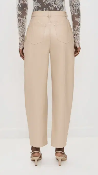 LE BOP Dakota Faux Leather Barrel Pants Sand | Thumbnail 3 LE BOP Dakota Faux Leather Barrel Pants Sand | Thumbnail 3