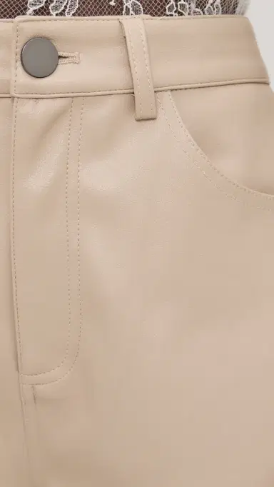 LE BOP Dakota Faux Leather Barrel Pants Sand | Thumbnail 6 LE BOP Dakota Faux Leather Barrel Pants Sand | Thumbnail 6