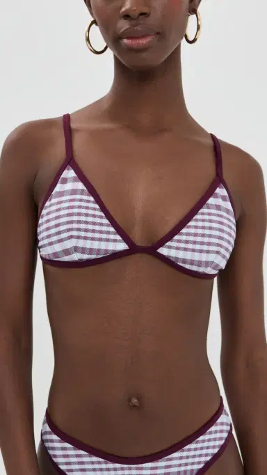 Good American Plaid Perfect Fit Bikini Top Fig Plaid | Thumbnail 2 Good American Plaid Perfect Fit Bikini Top Fig Plaid | Thumbnail 2