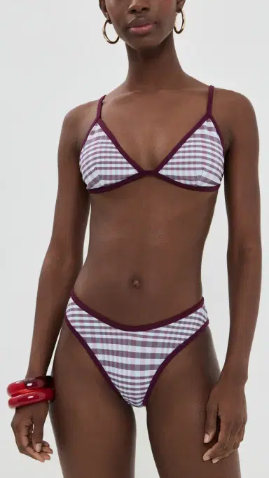 Good American Plaid Perfect Fit Bikini Top Fig Plaid | Thumbnail 5 Good American Plaid Perfect Fit Bikini Top Fig Plaid | Thumbnail 5