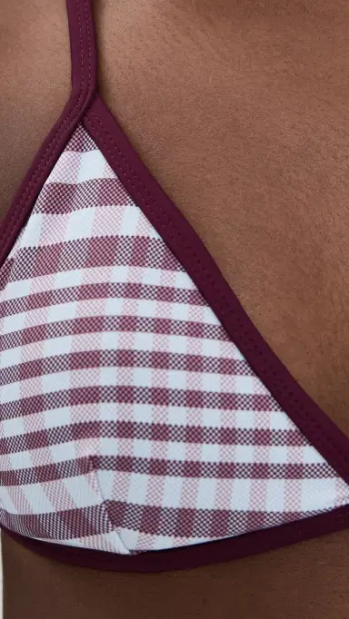 Good American Plaid Perfect Fit Bikini Top Fig Plaid | Thumbnail 6 Good American Plaid Perfect Fit Bikini Top Fig Plaid | Thumbnail 6