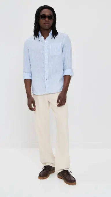 Faherty Linen Laguna Shirt ummer Classic tripe | Thumbnail 5 Faherty Linen Laguna Shirt ummer Classic tripe | Thumbnail 5