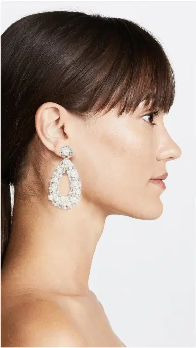 Deepa Gurnani Deepa by Arabella Earrings Ivory One Size | Thumbnail 3 Deepa Gurnani Deepa by Arabella Earrings Ivory One Size | Thumbnail 3