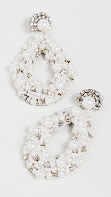 Deepa Gurnani Deepa by Arabella Earrings Ivory One Size | Thumbnail 4 Deepa Gurnani Deepa by Arabella Earrings Ivory One Size | Thumbnail 4