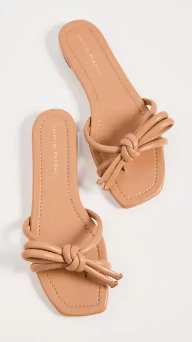 Loeffler Randall Hadley Leather Bow Flat Sandals Dune 9 | Thumbnail 2 Loeffler Randall Hadley Leather Bow Flat Sandals Dune 9 | Thumbnail 2