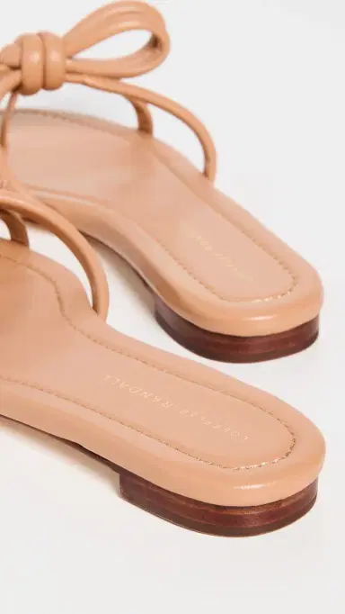 Loeffler Randall Hadley Leather Bow Flat Sandals Dune 9 | Thumbnail 4 Loeffler Randall Hadley Leather Bow Flat Sandals Dune 9 | Thumbnail 4