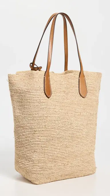 Polo Ralph Lauren Large Raffia Tote Natural/Cuoio One Size | Thumbnail 5 Polo Ralph Lauren Large Raffia Tote Natural/Cuoio One Size | Thumbnail 5