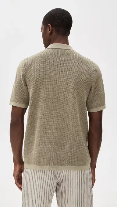 Faherty Short Sleeve Sunwashed Sweater Shirt Island Brown | Thumbnail 3 Faherty Short Sleeve Sunwashed Sweater Shirt Island Brown | Thumbnail 3