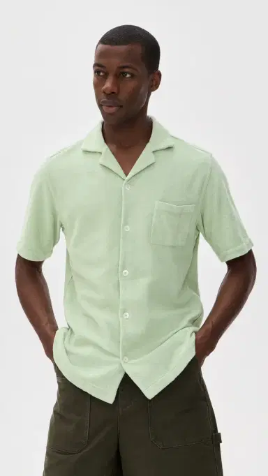 FEDELI Bowling Terry Light Dusty Short Sleeve Shirt | Thumbnail 2 FEDELI Bowling Terry Light Dusty Short Sleeve Shirt | Thumbnail 2