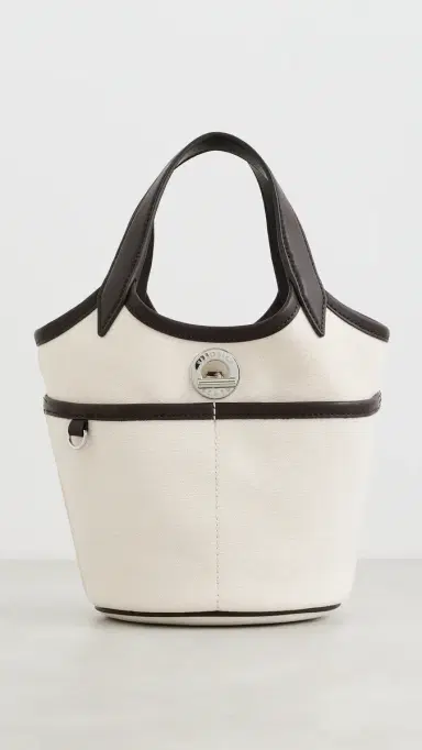 Veronica Beard Canvas Anchor Bucket Bag Espresso/Ecru | Thumbnail 2 Veronica Beard Canvas Anchor Bucket Bag Espresso/Ecru | Thumbnail 2