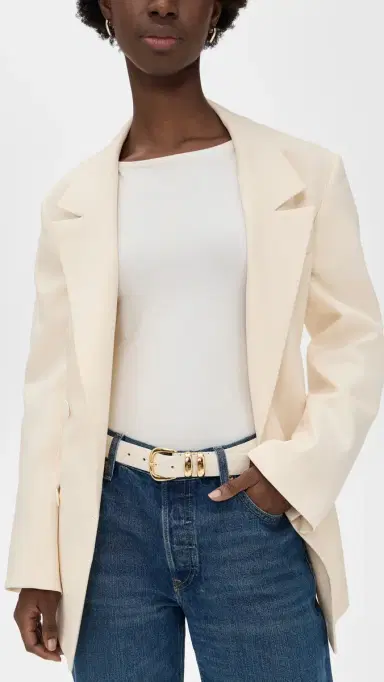 Anderson's Narrow Soft Grained Calf Leather Belt Ivory F3 70 | Thumbnail 3 Anderson's Narrow Soft Grained Calf Leather Belt Ivory F3 70 | Thumbnail 3
