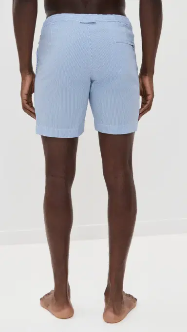 Orlebar Brown Bulldog Drawcord Seersucker Stripe Swim Shorts 6.25 Wave Blue | Thumbnail 3 Orlebar Brown Bulldog Drawcord Seersucker Stripe Swim Shorts 6.25 Wave Blue | Thumbnail 3