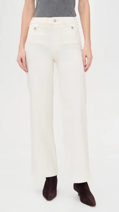 PAIGE Anessa Jeans 31 with Rounded Inset Pockets Tonal Ecru | Thumbnail 2 PAIGE Anessa Jeans 31 with Rounded Inset Pockets Tonal Ecru | Thumbnail 2