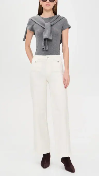 PAIGE Anessa Jeans 31 with Rounded Inset Pockets Tonal Ecru | Thumbnail 5 PAIGE Anessa Jeans 31 with Rounded Inset Pockets Tonal Ecru | Thumbnail 5