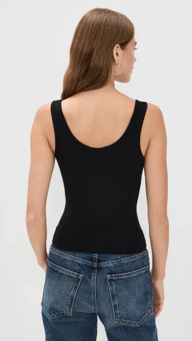 Cotton Citizen Verona Scoop Neck Tank Jet Black | Thumbnail 3 Cotton Citizen Verona Scoop Neck Tank Jet Black | Thumbnail 3