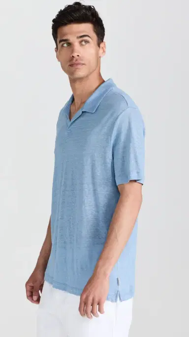 Onia Shaun inen Polo Dusty Blue | Thumbnail 4 Onia Shaun inen Polo Dusty Blue | Thumbnail 4