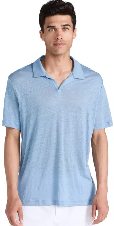 Onia Shaun inen Polo Dusty Blue | Thumbnail 1 Onia Shaun inen Polo Dusty Blue | Thumbnail 1