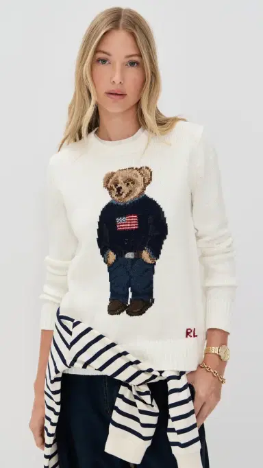 Polo Ralph Lauren American Flag Bear Sweater Deckwash White | Thumbnail 2 Polo Ralph Lauren American Flag Bear Sweater Deckwash White | Thumbnail 2