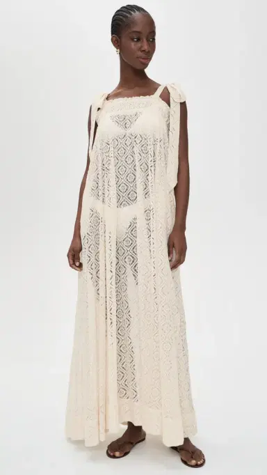 Coniglio Palm Beach Elastic Convertible Maxi Coverup Dress Natural One Size | Thumbnail 2 Coniglio Palm Beach Elastic Convertible Maxi Coverup Dress Natural One Size | Thumbnail 2