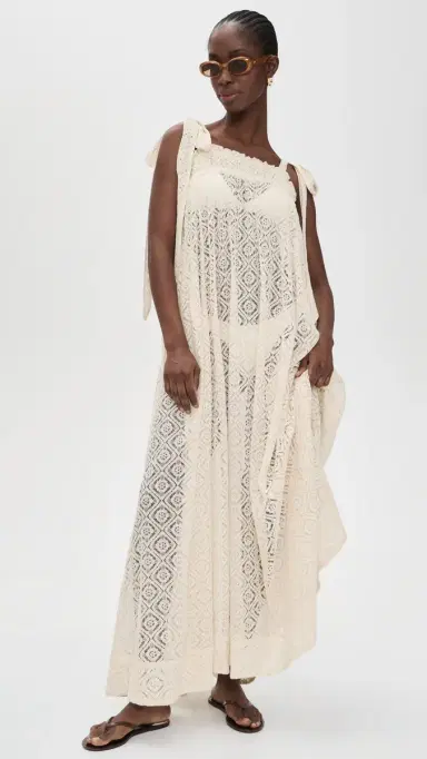 Coniglio Palm Beach Elastic Convertible Maxi Coverup Dress Natural One Size | Thumbnail 5 Coniglio Palm Beach Elastic Convertible Maxi Coverup Dress Natural One Size | Thumbnail 5