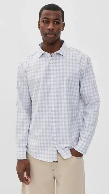 Billy Reid Check Hutcheson port Shirt Grey/White | Thumbnail 2 Billy Reid Check Hutcheson port Shirt Grey/White | Thumbnail 2