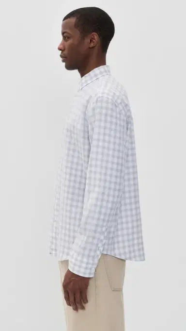 Billy Reid Check Hutcheson port Shirt Grey/White | Thumbnail 4 Billy Reid Check Hutcheson port Shirt Grey/White | Thumbnail 4