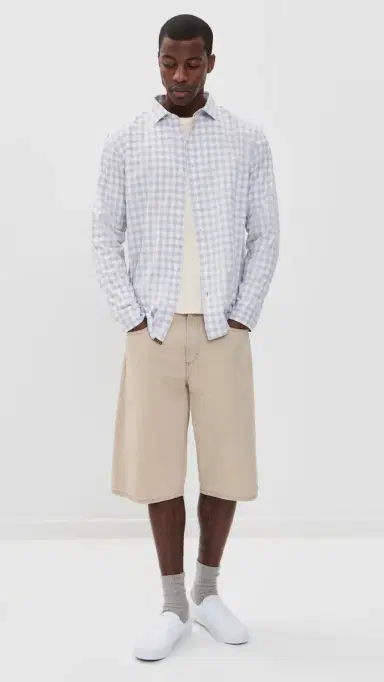 Billy Reid Check Hutcheson port Shirt Grey/White | Thumbnail 5 Billy Reid Check Hutcheson port Shirt Grey/White | Thumbnail 5