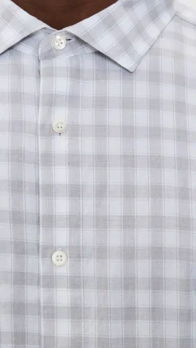 Billy Reid Check Hutcheson port Shirt Grey/White | Thumbnail 6 Billy Reid Check Hutcheson port Shirt Grey/White | Thumbnail 6