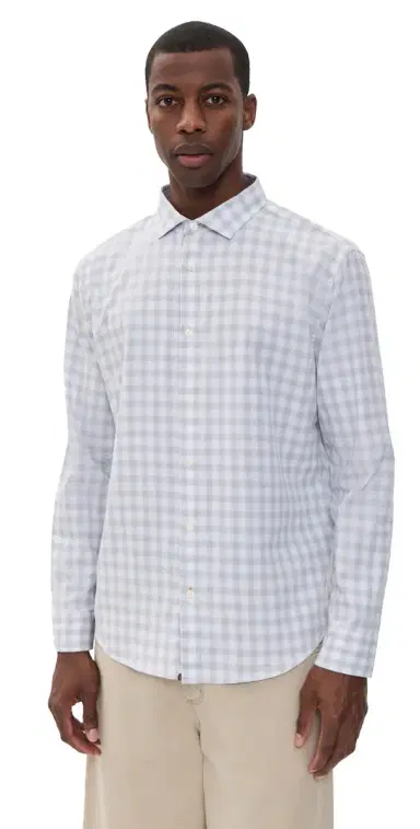 Billy Reid Check Hutcheson port Shirt Grey/White | Thumbnail 1 Billy Reid Check Hutcheson port Shirt Grey/White | Thumbnail 1