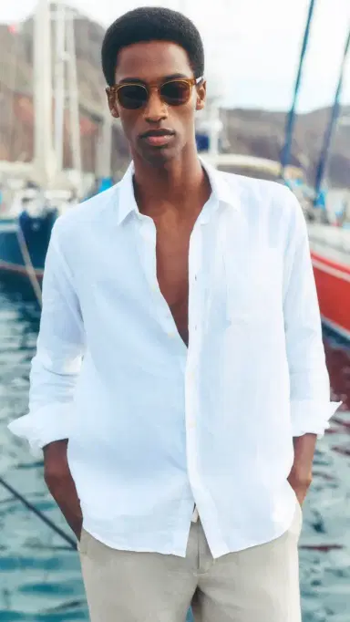 Vilebrequin Caroubis Linen Shirt Blanc | Thumbnail 2 Vilebrequin Caroubis Linen Shirt Blanc | Thumbnail 2