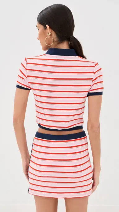 Simkhai Marnie Knit Polo Tulip Stripe | Thumbnail 3 Simkhai Marnie Knit Polo Tulip Stripe | Thumbnail 3