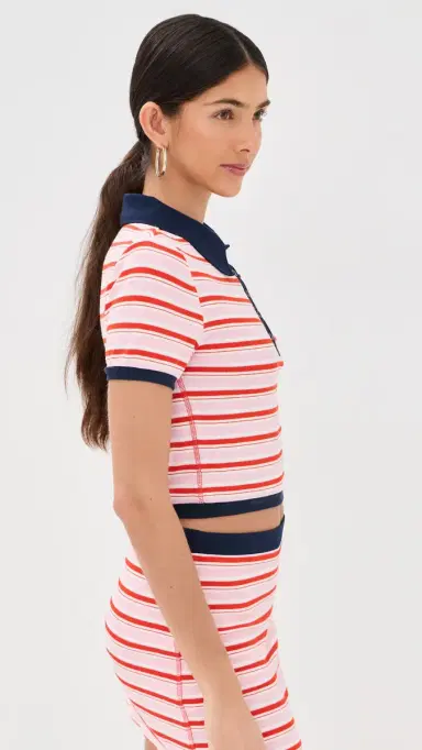 Simkhai Marnie Knit Polo Tulip Stripe | Thumbnail 4 Simkhai Marnie Knit Polo Tulip Stripe | Thumbnail 4