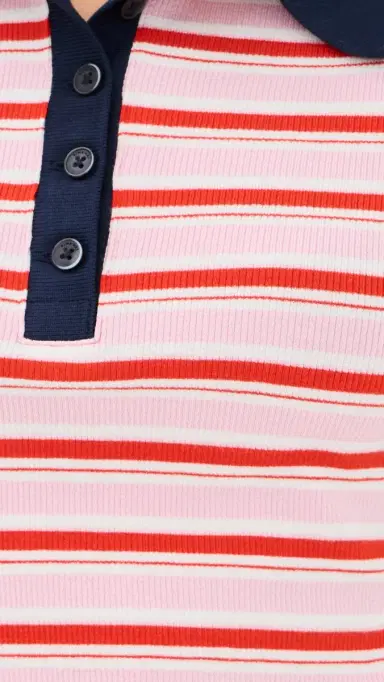 Simkhai Marnie Knit Polo Tulip Stripe | Thumbnail 6 Simkhai Marnie Knit Polo Tulip Stripe | Thumbnail 6