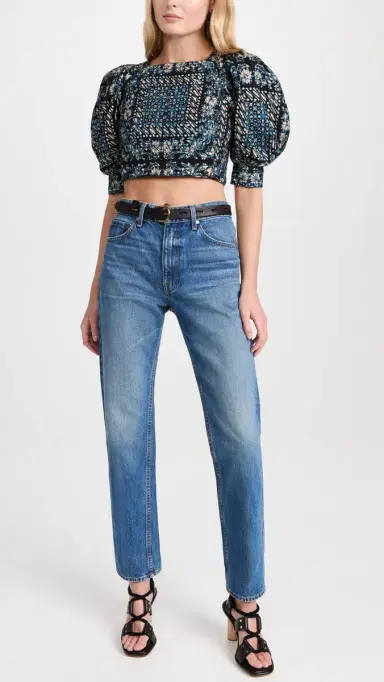 Ulla Johnson The Daphne Jeans Danube Medium Indigo Wash | Thumbnail 5 Ulla Johnson The Daphne Jeans Danube Medium Indigo Wash | Thumbnail 5