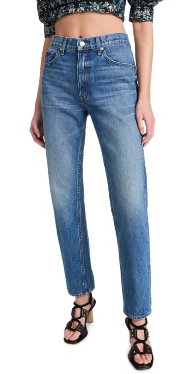 Ulla Johnson The Daphne Jeans Danube Medium Indigo Wash | Thumbnail 1 Ulla Johnson The Daphne Jeans Danube Medium Indigo Wash | Thumbnail 1