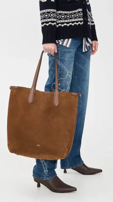 Polo Ralph Lauren Suede/Leather-Bellport North/South Tote | Thumbnail 3 Polo Ralph Lauren Suede/Leather-Bellport North/South Tote | Thumbnail 3