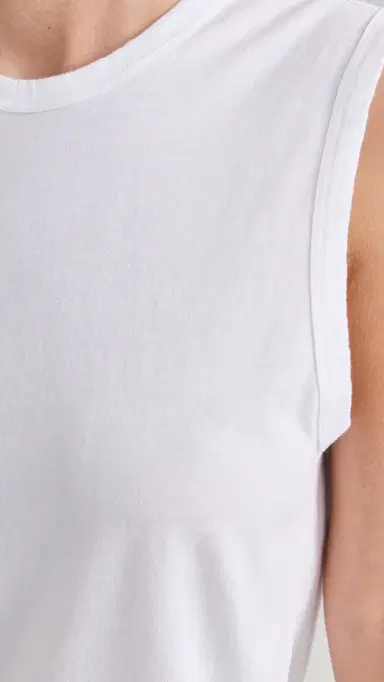 Another Tomorrow Sleeveless Tee White | Thumbnail 6 Another Tomorrow Sleeveless Tee White | Thumbnail 6