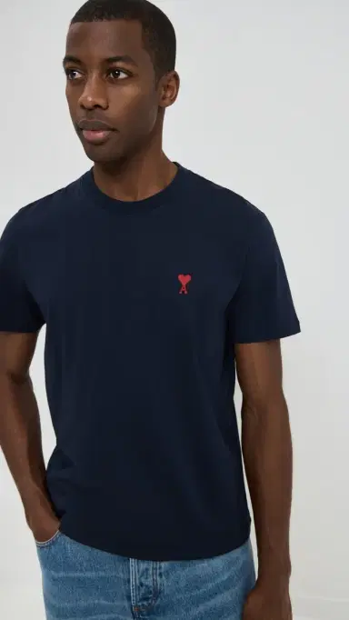 AMI ADC Classic Fit Red ogo Tee Night Blue | Thumbnail 2 AMI ADC Classic Fit Red ogo Tee Night Blue | Thumbnail 2