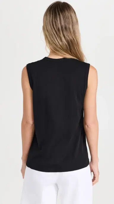 Another Tomorrow Sleeveless Tee Black L | Thumbnail 3 Another Tomorrow Sleeveless Tee Black L | Thumbnail 3