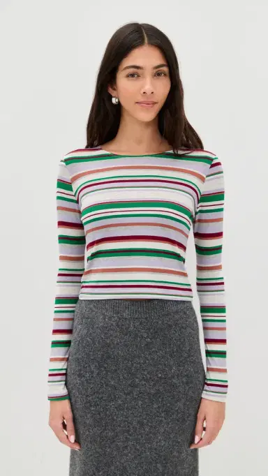 LE BOP Chloe Tee Autumn Stripe | Thumbnail 3 LE BOP Chloe Tee Autumn Stripe | Thumbnail 3