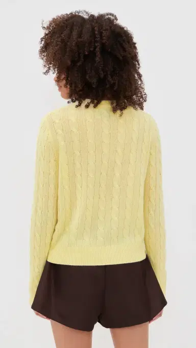 White + Warren Cashmere Varsity Cable Crewneck emonade | Thumbnail 3 White + Warren Cashmere Varsity Cable Crewneck emonade | Thumbnail 3