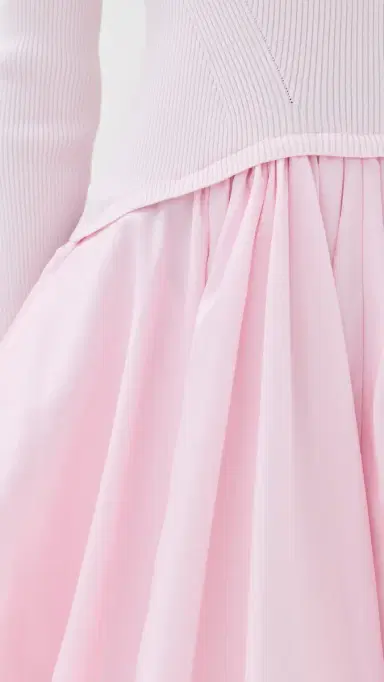 SIMKHAI Kenlie Long Sleeve Mock Neck Midi Dress Blush | Thumbnail 6 SIMKHAI Kenlie Long Sleeve Mock Neck Midi Dress Blush | Thumbnail 6