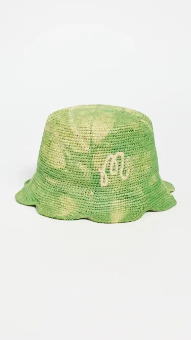 Malbon x Grateful Dead Stealie Straw Hat Green Tie Dye | Thumbnail 2 Malbon x Grateful Dead Stealie Straw Hat Green Tie Dye | Thumbnail 2
