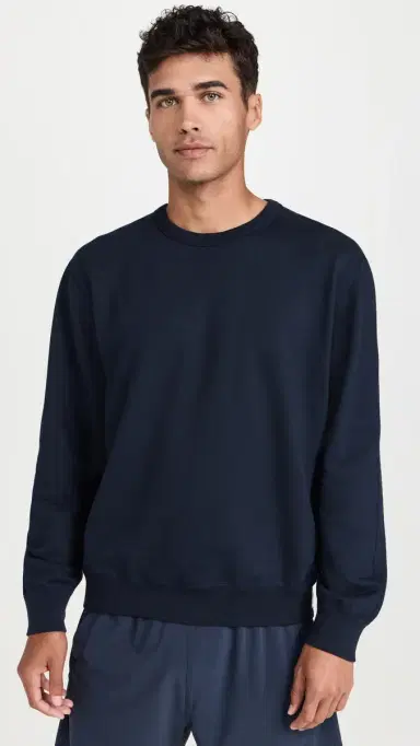 REIGNING CHAMP Midweight Terry Standard Crewneck Navy | Thumbnail 2 REIGNING CHAMP Midweight Terry Standard Crewneck Navy | Thumbnail 2