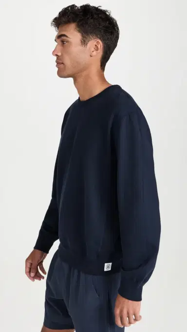 REIGNING CHAMP Midweight Terry Standard Crewneck Navy | Thumbnail 4 REIGNING CHAMP Midweight Terry Standard Crewneck Navy | Thumbnail 4