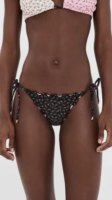 PQ Swim Lettuce Edge Tie ide Bikini Bottoms Rosebud | Thumbnail 2 PQ Swim Lettuce Edge Tie ide Bikini Bottoms Rosebud | Thumbnail 2