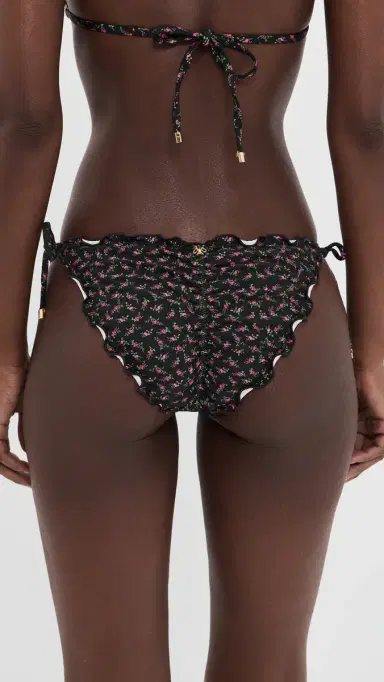 PQ Swim Lettuce Edge Tie ide Bikini Bottoms Rosebud | Thumbnail 3 PQ Swim Lettuce Edge Tie ide Bikini Bottoms Rosebud | Thumbnail 3