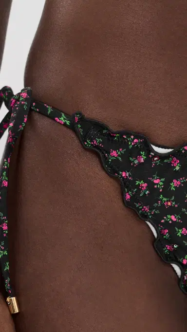 PQ Swim Lettuce Edge Tie ide Bikini Bottoms Rosebud | Thumbnail 5 PQ Swim Lettuce Edge Tie ide Bikini Bottoms Rosebud | Thumbnail 5