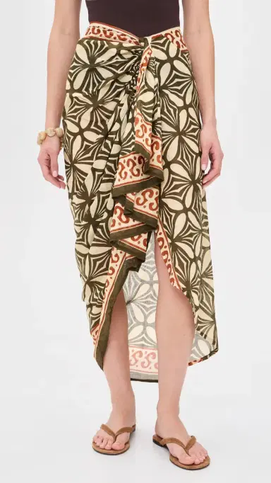 Guadalupe Design Giada Pareo Skirt Red | Thumbnail 2 Guadalupe Design Giada Pareo Skirt Red | Thumbnail 2